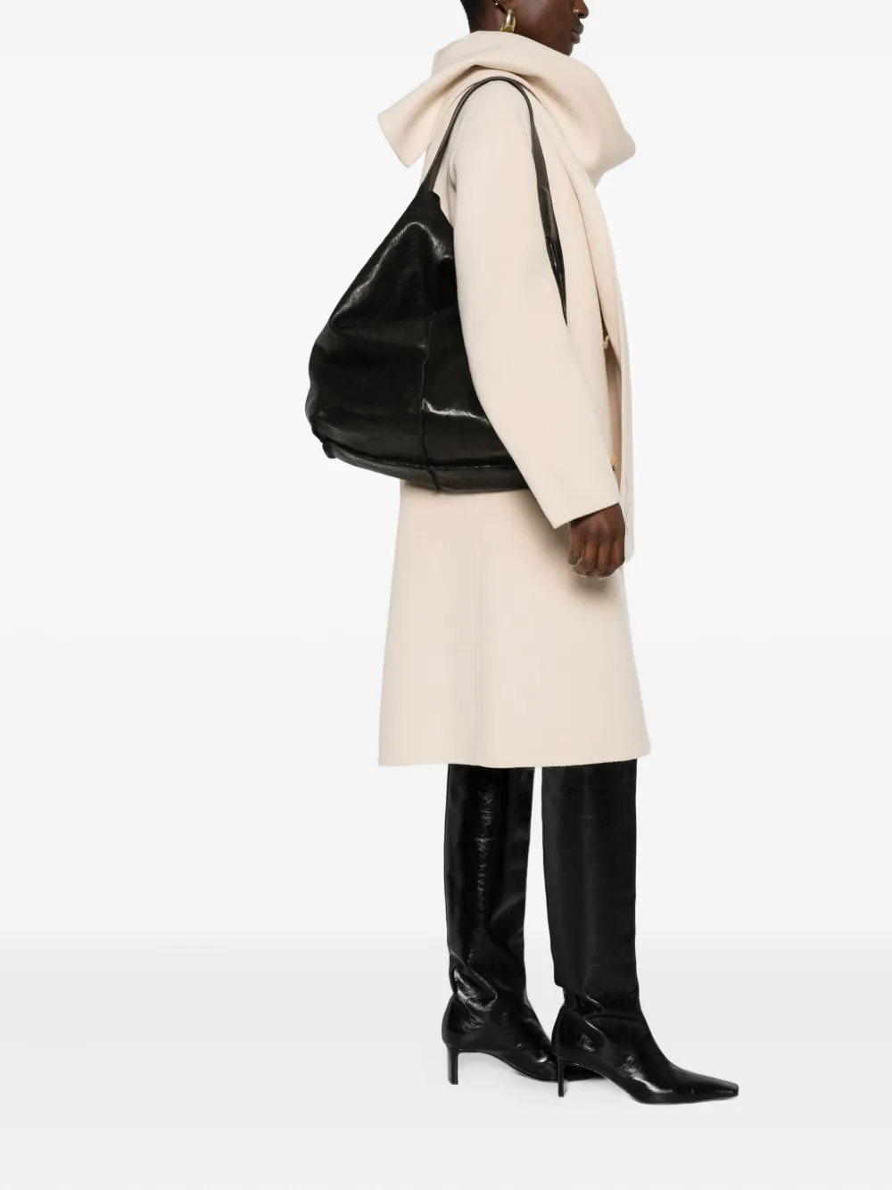 SOMMET leather tote bag - Zwart