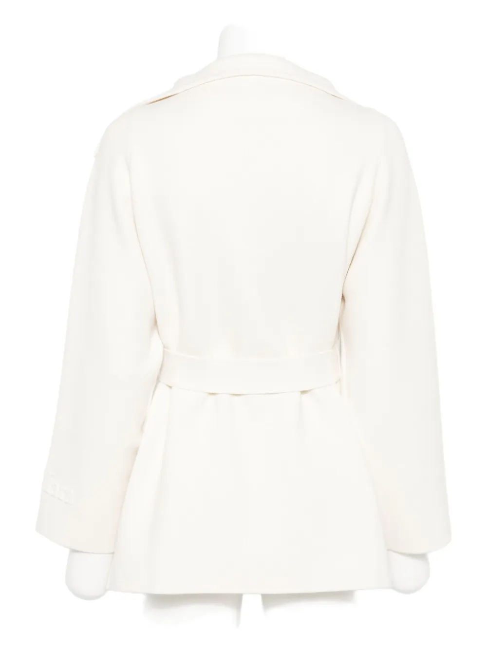 Max Mara Hooded Wool-blend Jacket In White