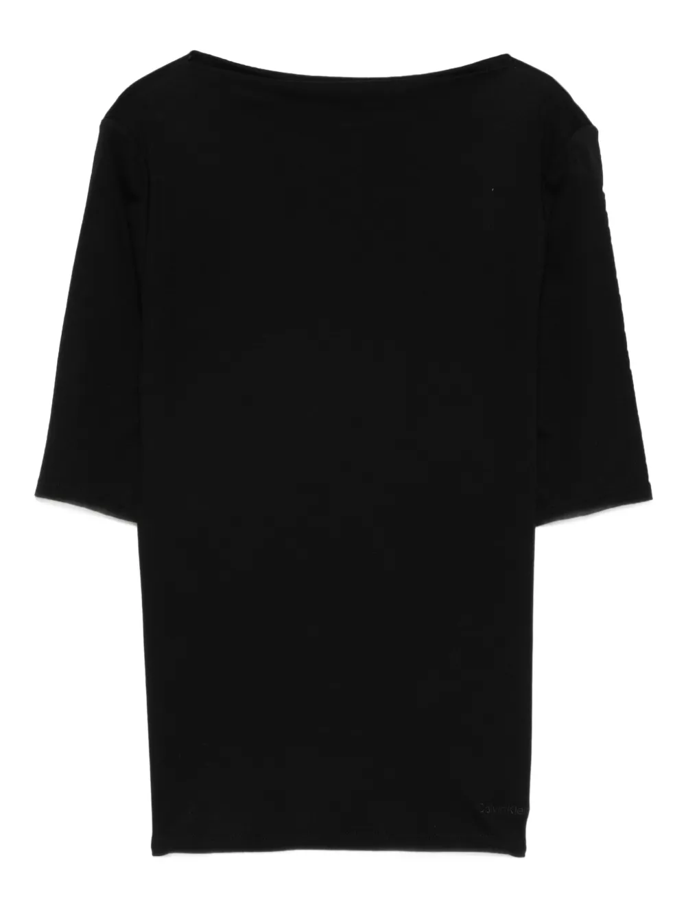 boat-neck short-sleeve top