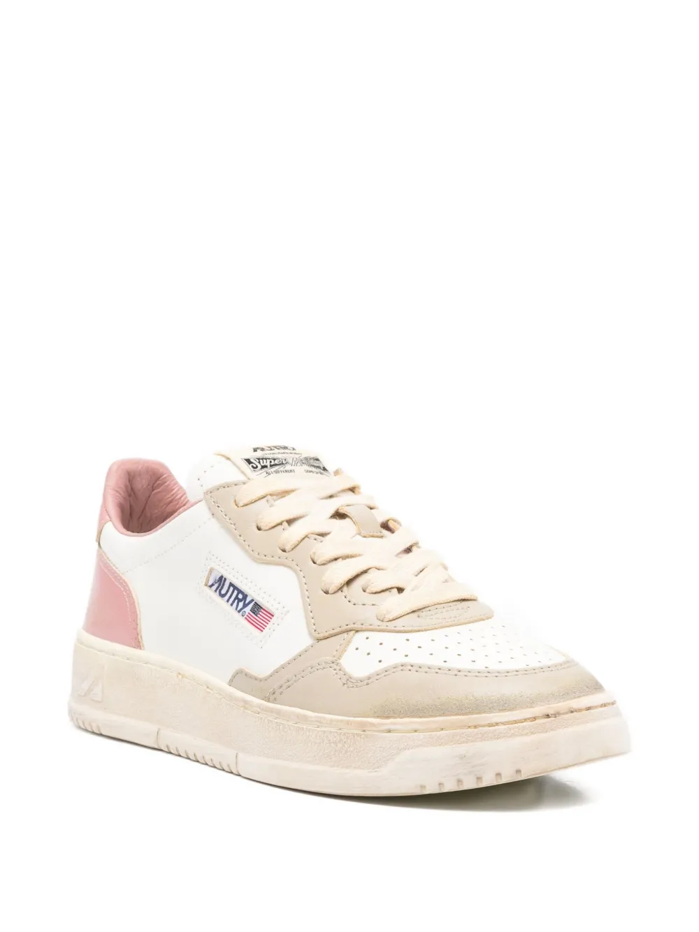 Autry Action leather panelled trainers - Beige