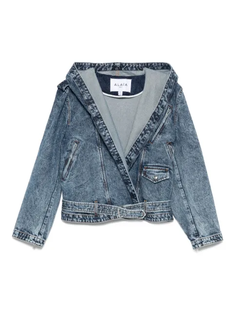 Alaïa hooded belted denim jacket