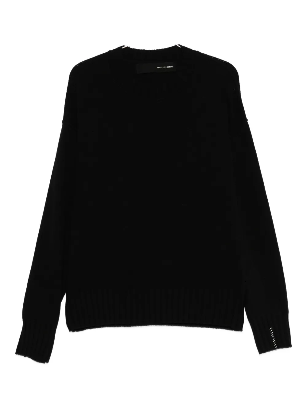 frayed-detail crew-neck sweater