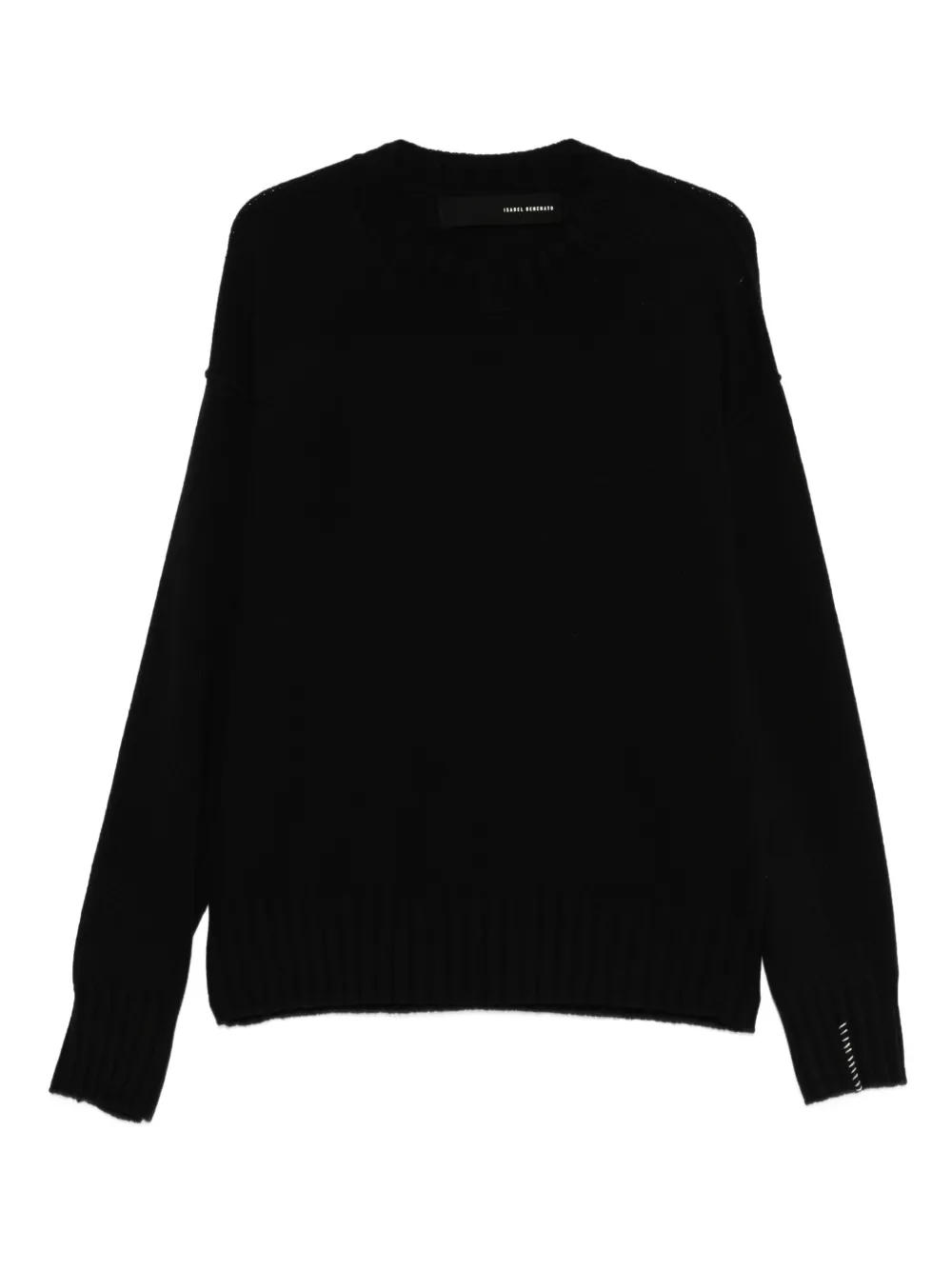 frayed-detail crew-neck sweater