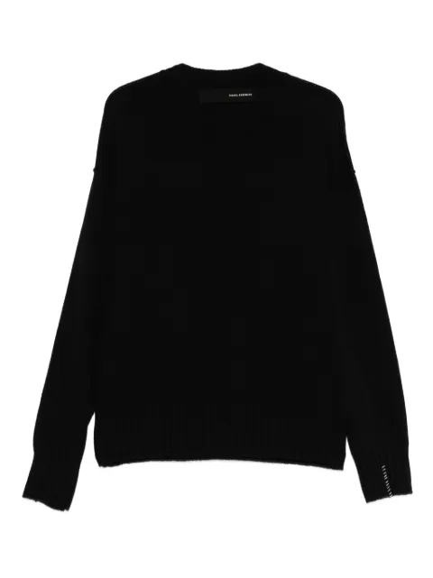 Isabel Benenato frayed-detail crew-neck sweater