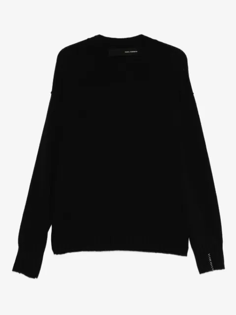 Isabel Benenato frayed-detail crew-neck sweater
