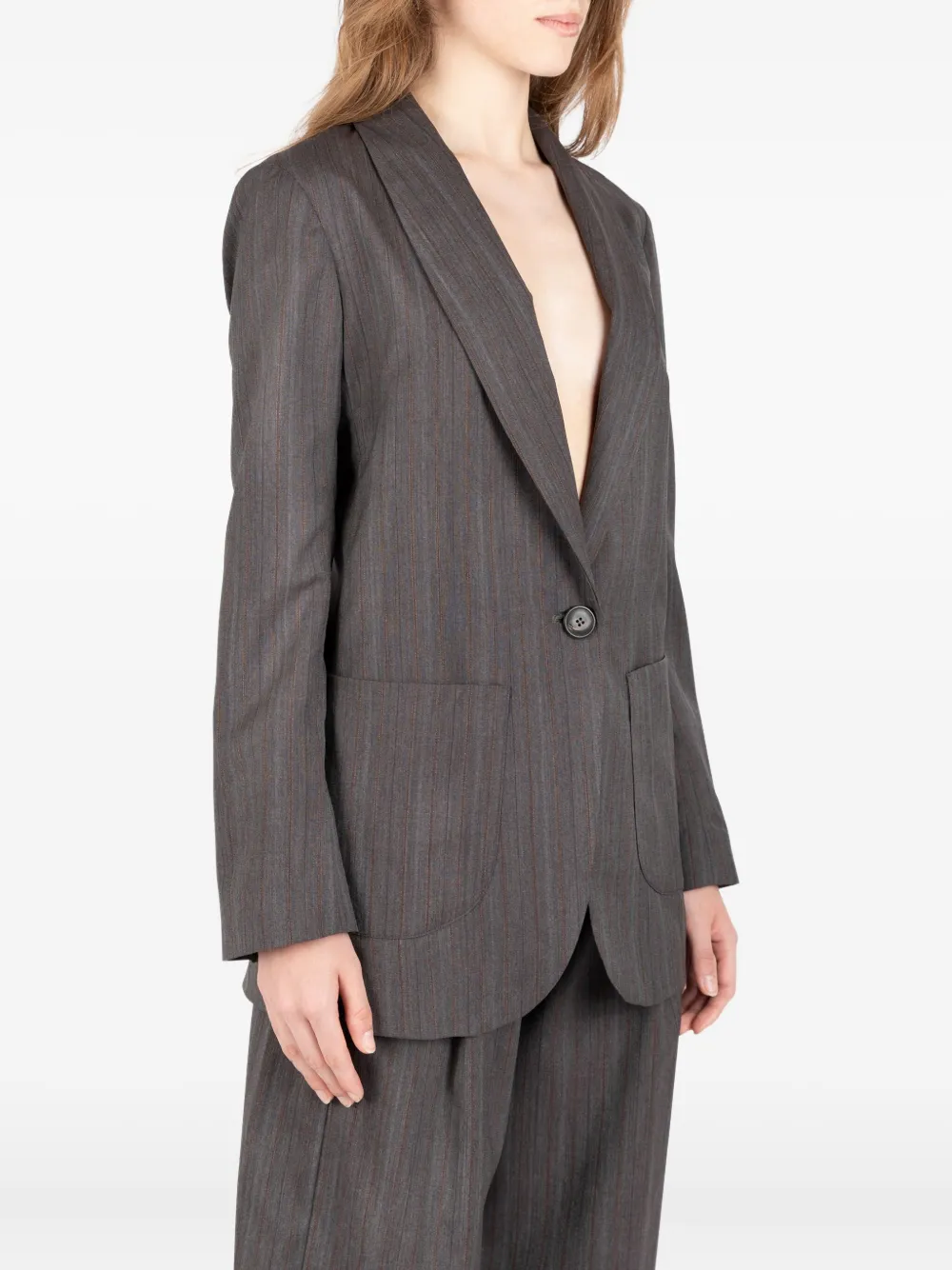 Société Anonyme pinstripe single-breasted blazer Grijs