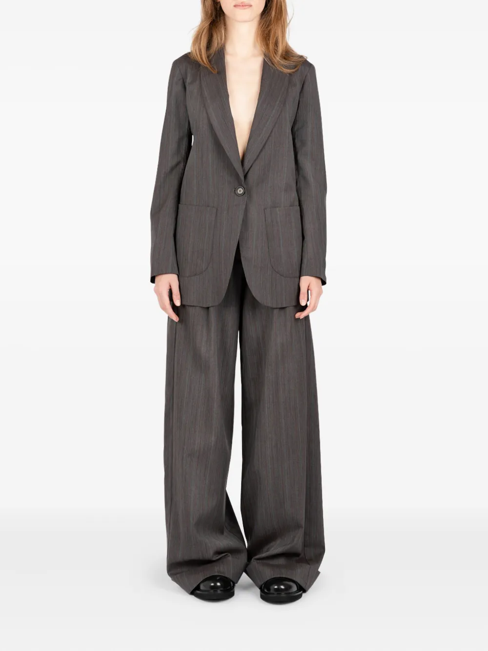 Société Anonyme pinstripe single-breasted blazer Grijs
