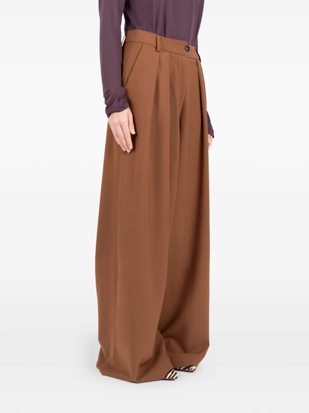 Société Anonyme pleated-front trousers Bruin