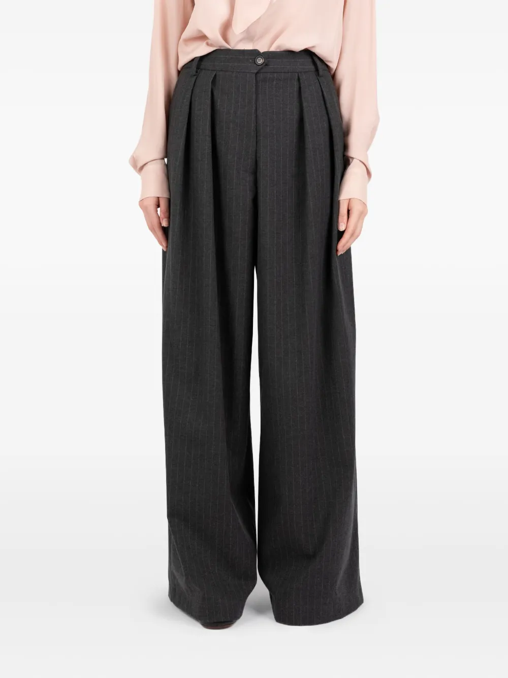 Société Anonyme pinstripe pleated trousers Grijs