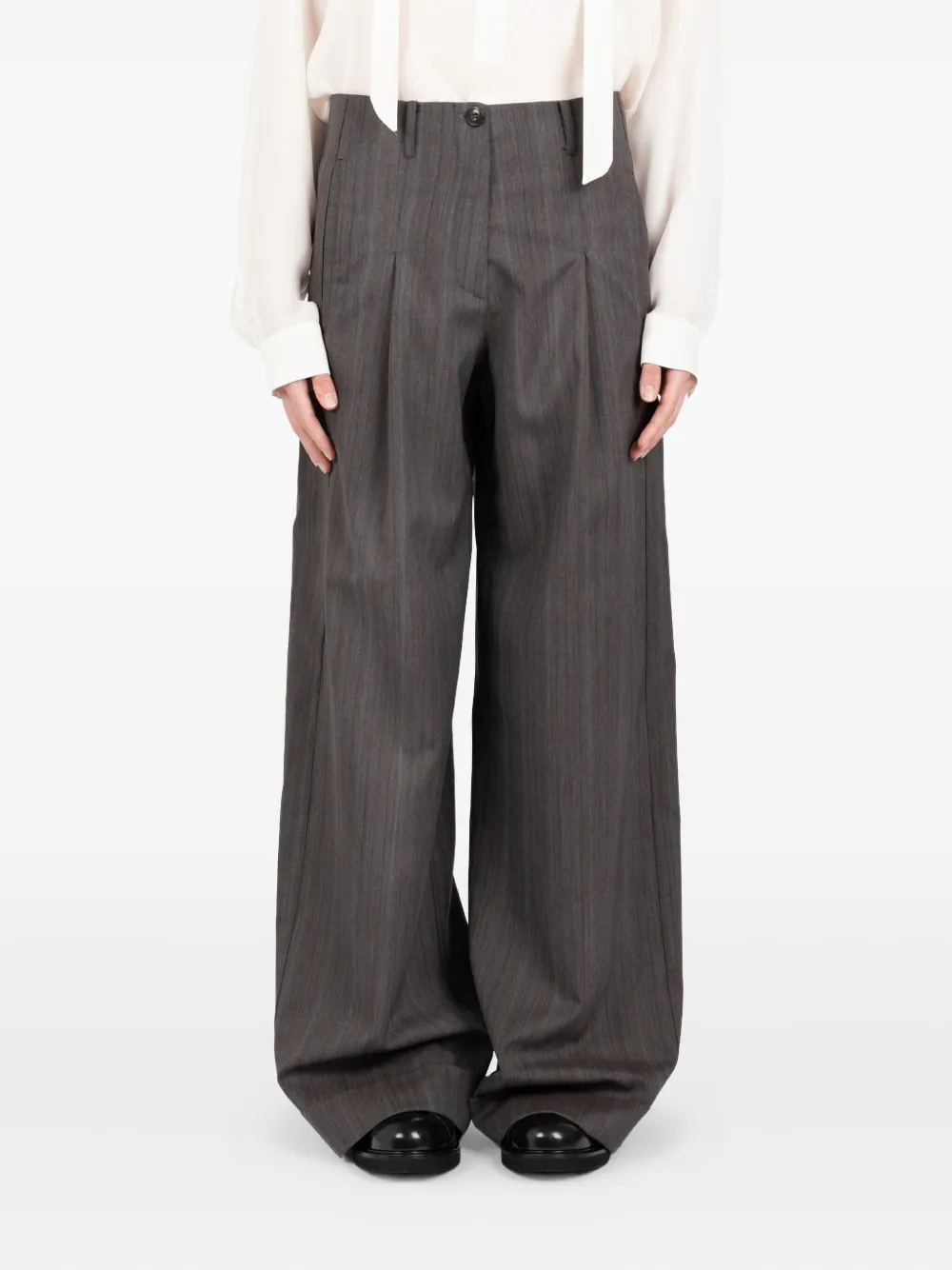 Société Anonyme pinstripe pleated trousers Grijs