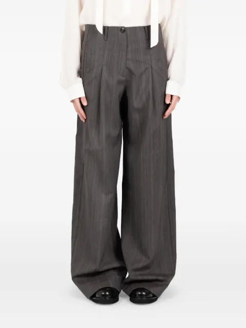 Société Anonyme pinstripe pleated trousers