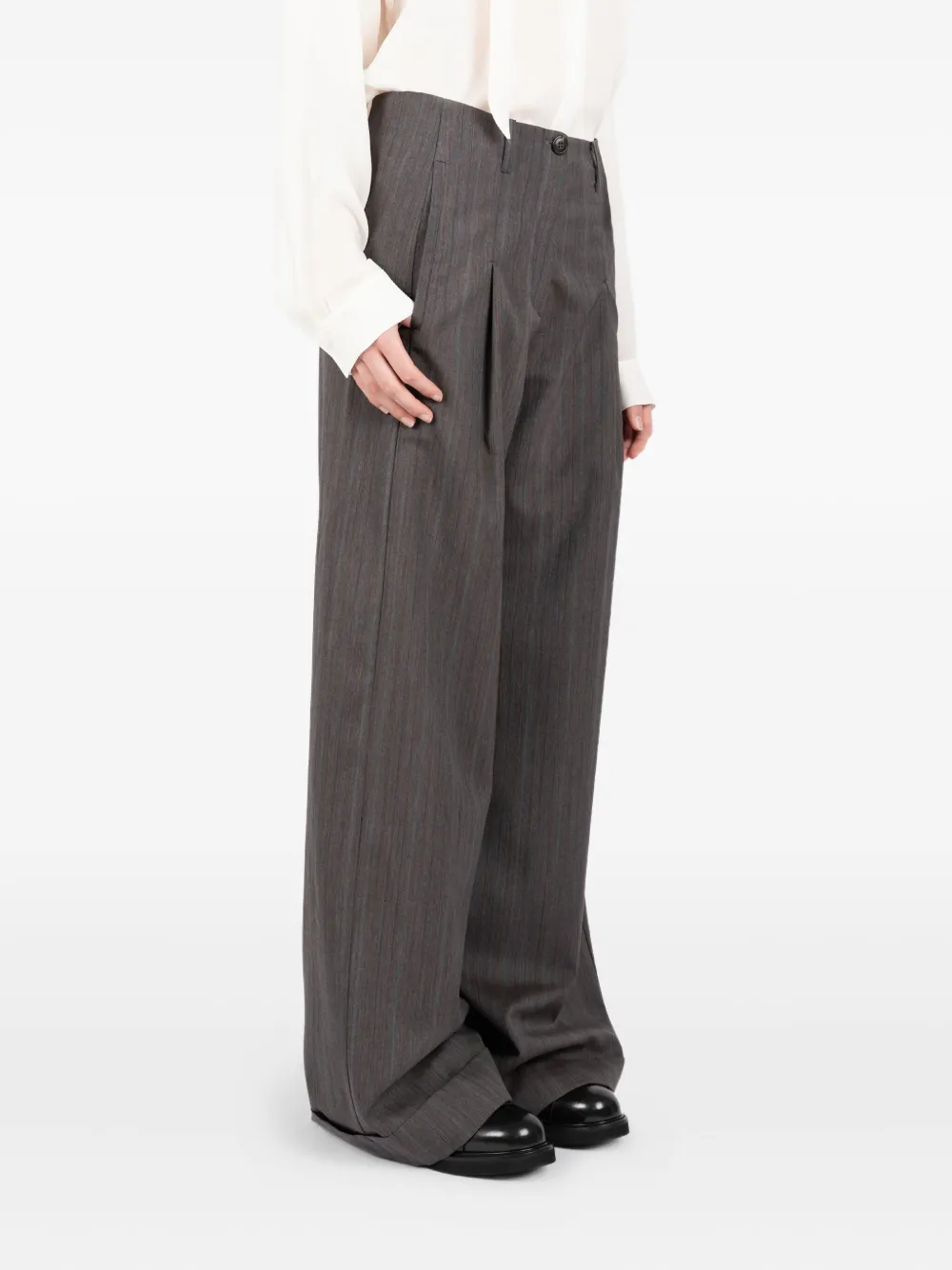 Société Anonyme pinstripe pleated trousers Grijs
