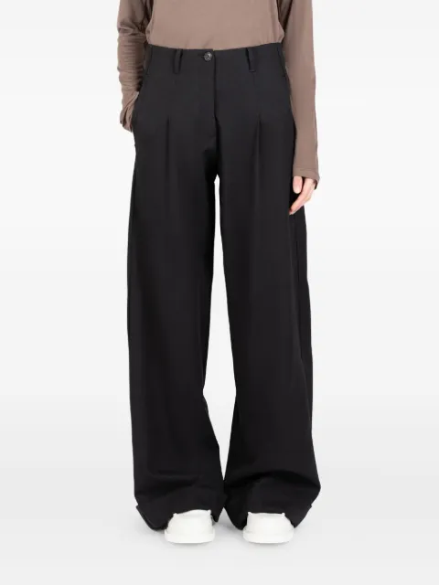 Société Anonyme pleated logo-embroidery trousers