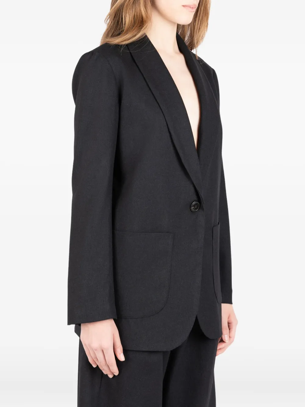 Société Anonyme single-button patch-pocket blazer Zwart