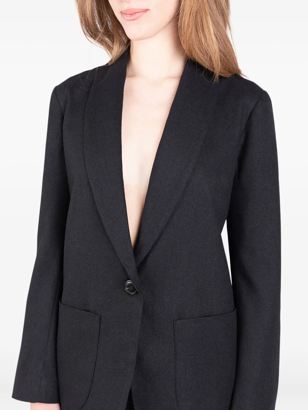 Société Anonyme single-button patch-pocket blazer Zwart