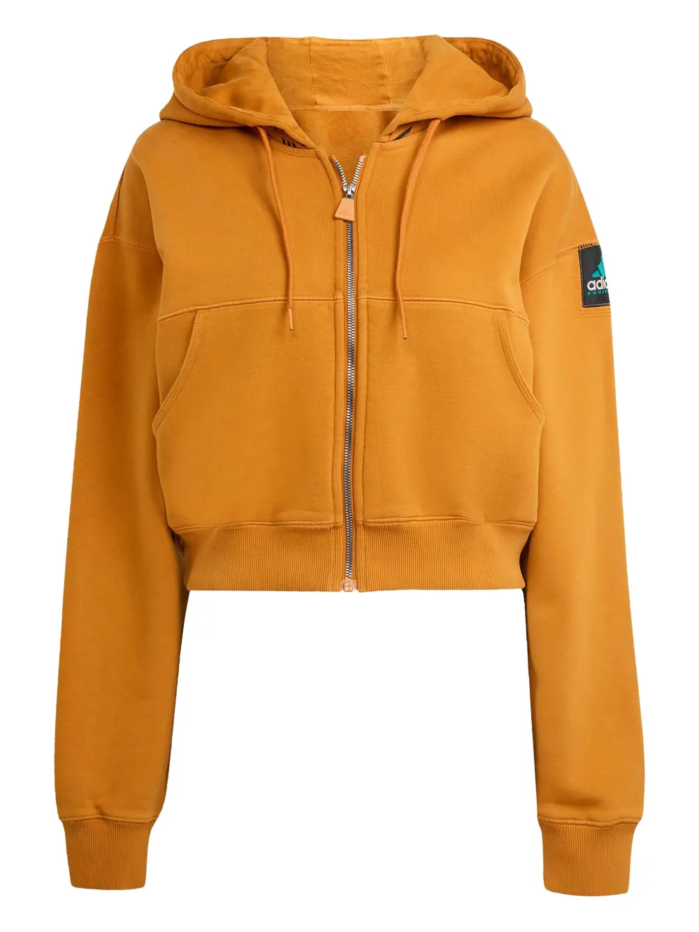 zip-up logo-patch hoodie