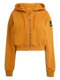 adidas zip-up logo-patch hoodie - Brown