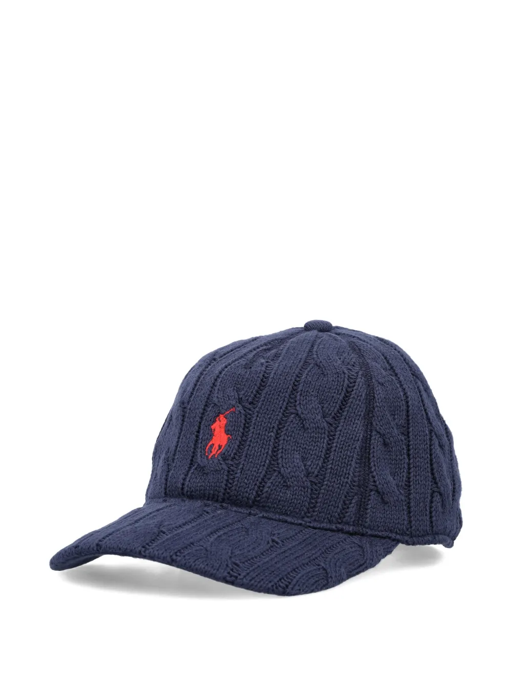 Polo Ralph Lauren cable-knit baseball cap Blauw