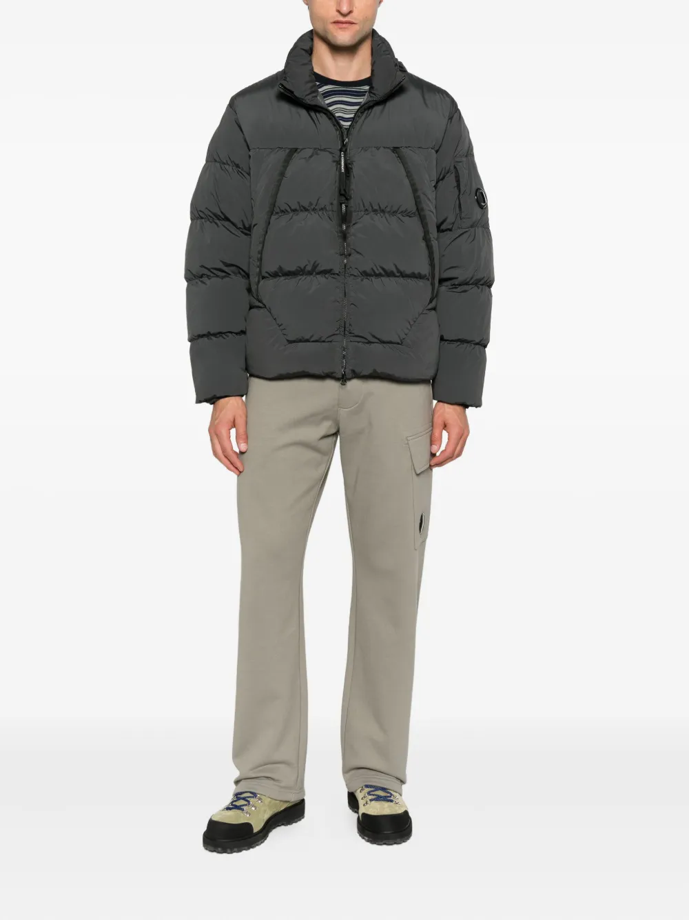 C.P. Company quilted puffer jacket Grijs