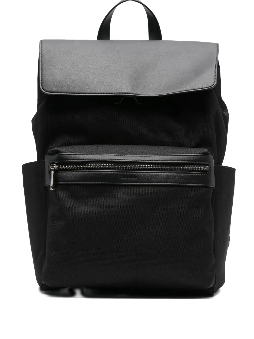 Calvin Klein Flap-pocket Backpack In Black