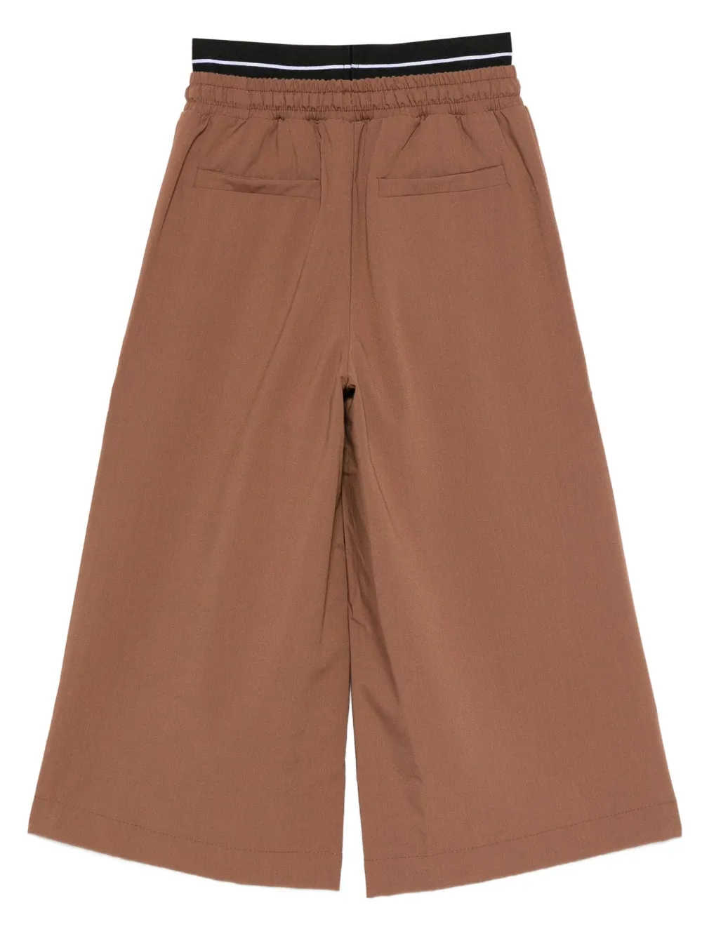 MSGM Kids Broek met elastische tailleband en trekkoord Bruin