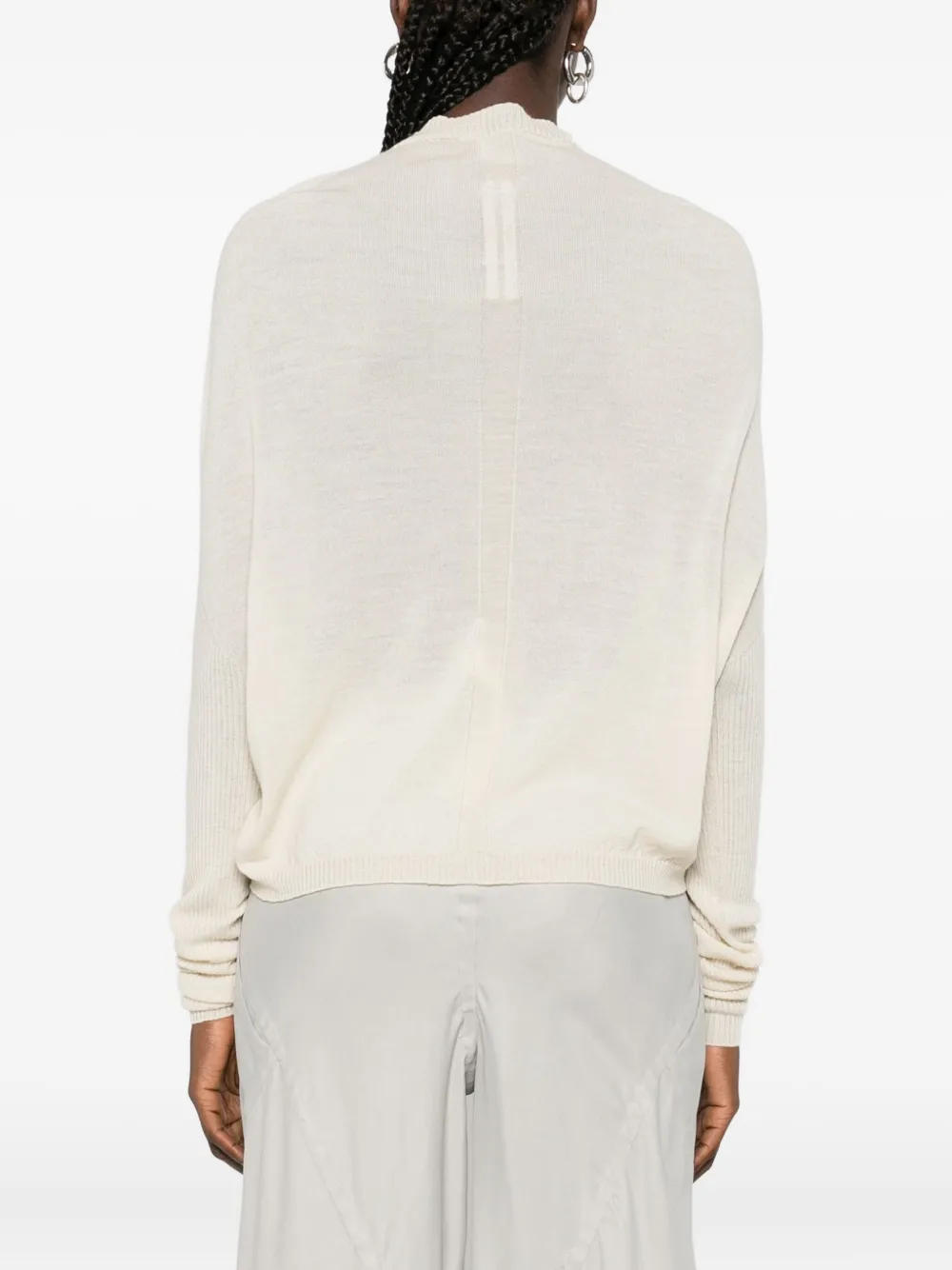 Rick Owens High-neck Ribbed Sweater In Neutral