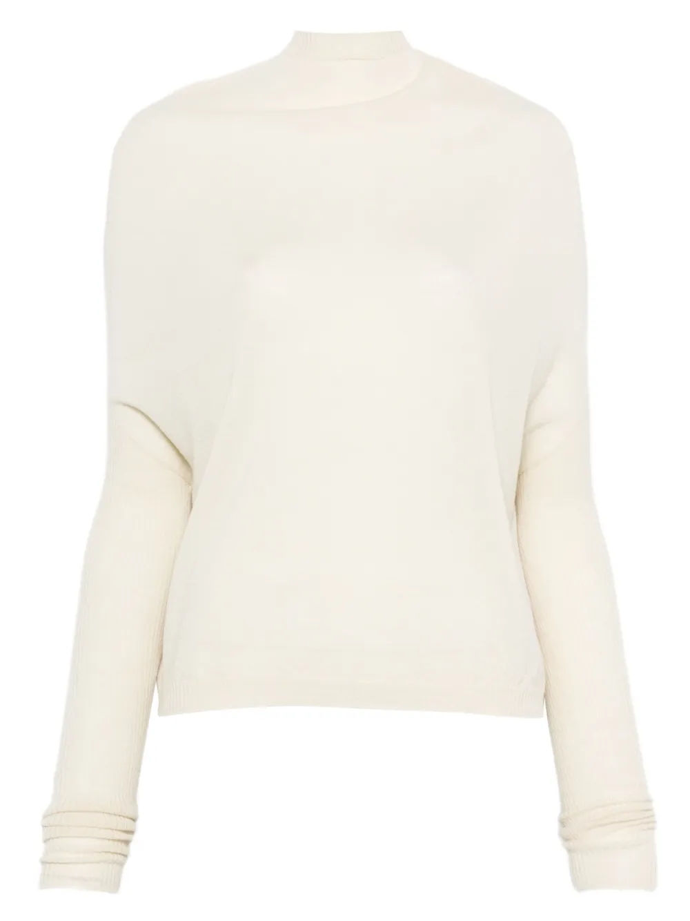 Rick Owens High-neck Ribbed Sweater In Neutral