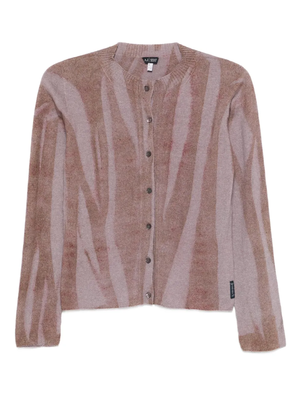 Giorgio Armani Pre-Owned 2000s ストライプ カーディガン - パープル Giorgio Armani Pre-Owned 2000s ストライプ カーディガン - パープル
