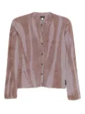Giorgio Armani Pre-Owned 2000s stripe wool cardigan - Purple