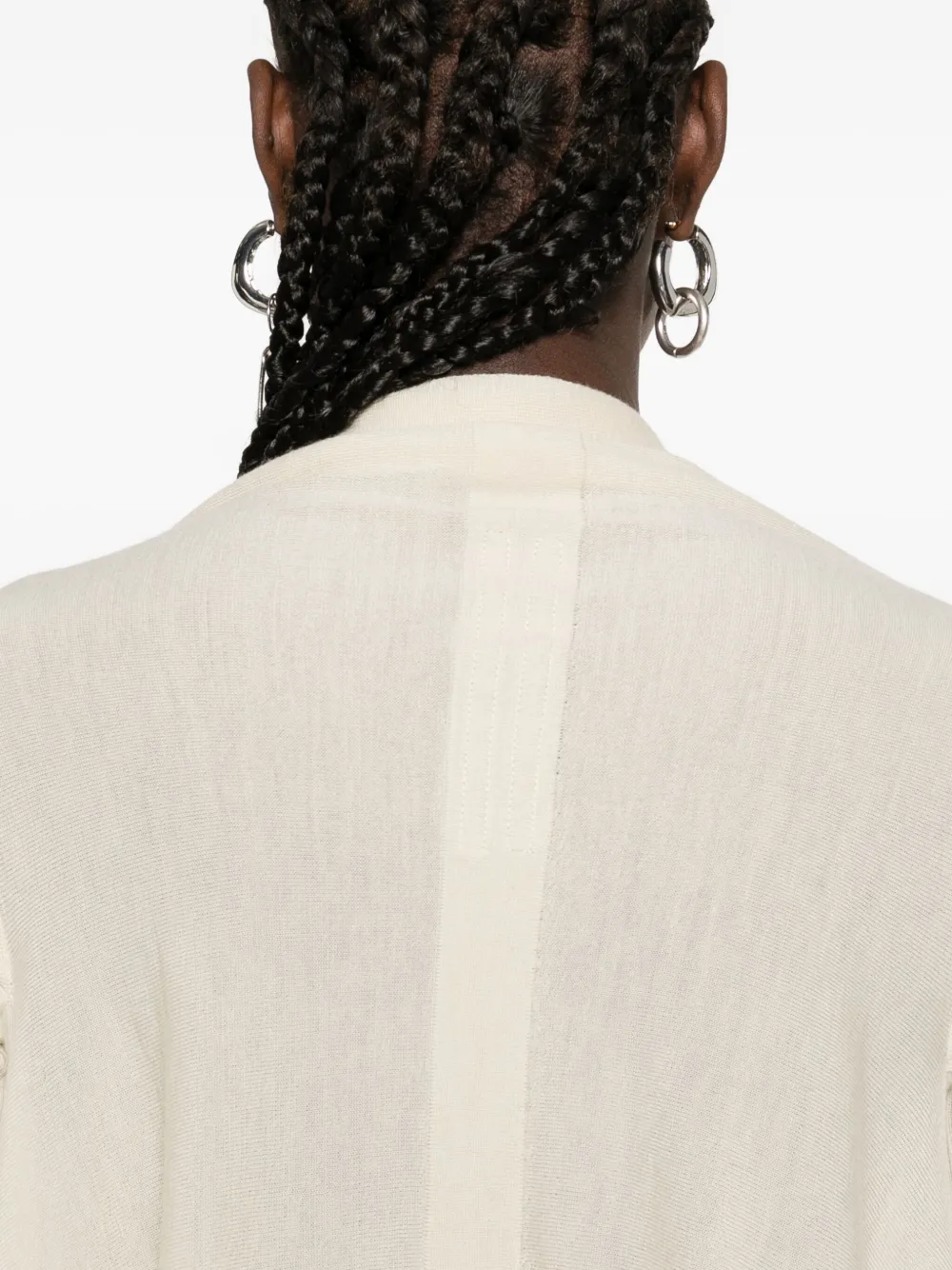 Rick Owens Ribgebreid asymmetrisch vest Beige