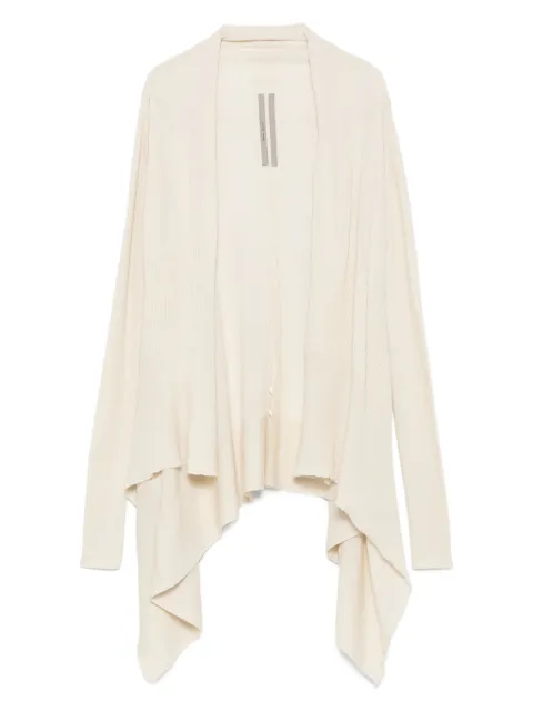 Rick Owens ribbed asymmetric-hem cardigan