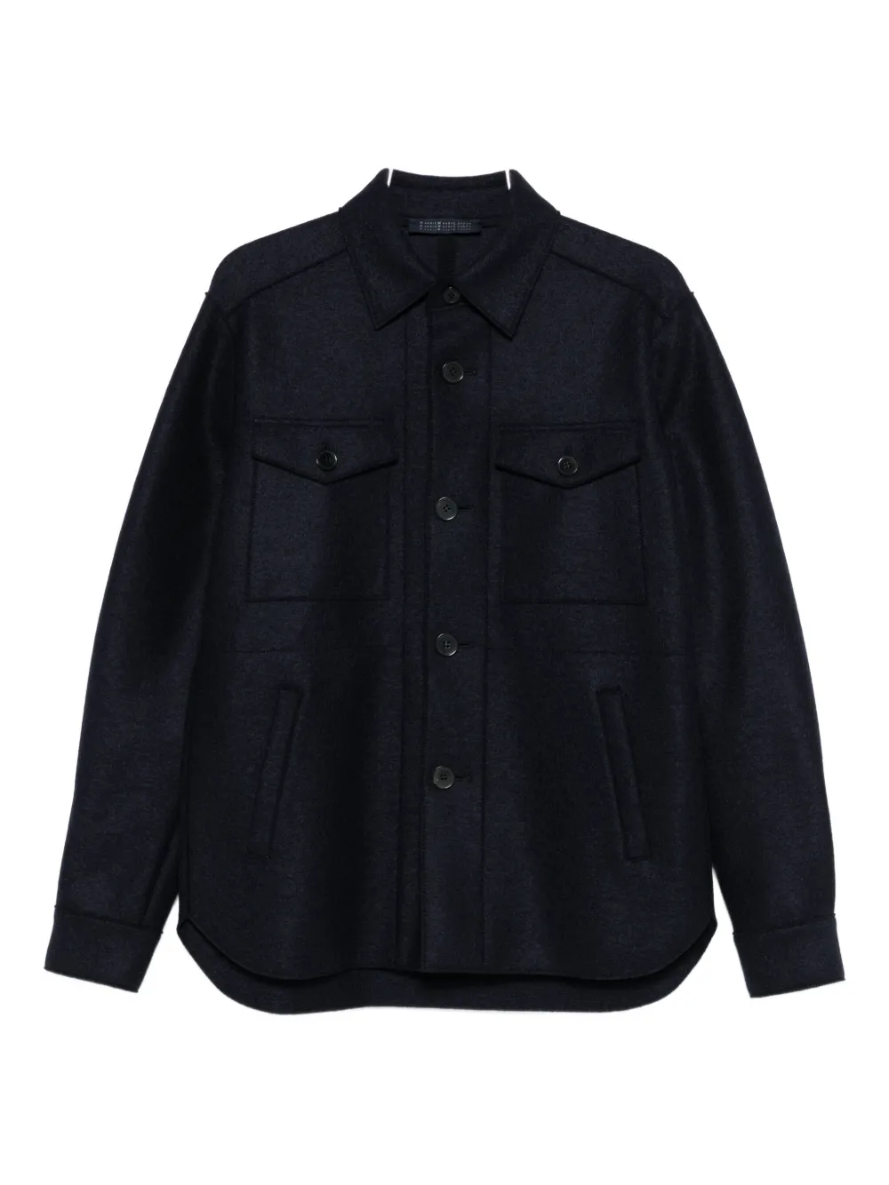 Harris Wharf London Button-down Flap-pocket Shirt Jacket In Blue