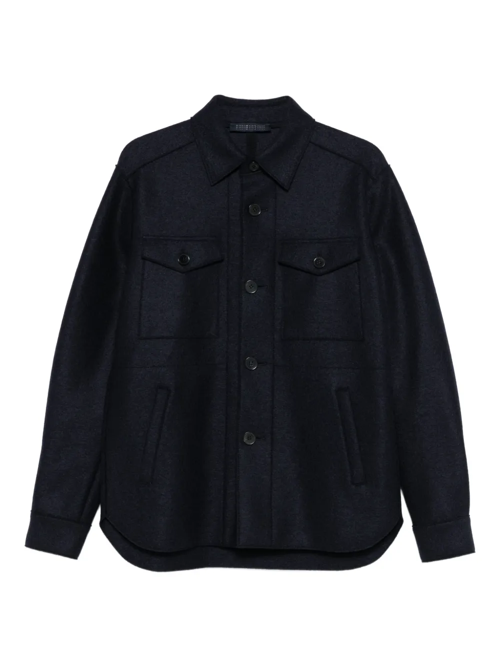 Harris Wharf London Button-down shirtjack met klepzak Blauw