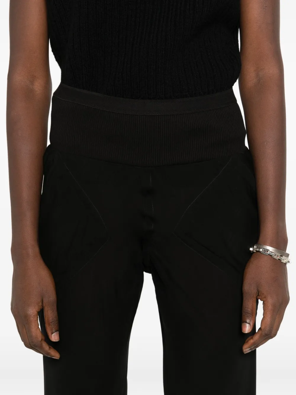 Rick Owens Broek met geplooid vlak Zwart