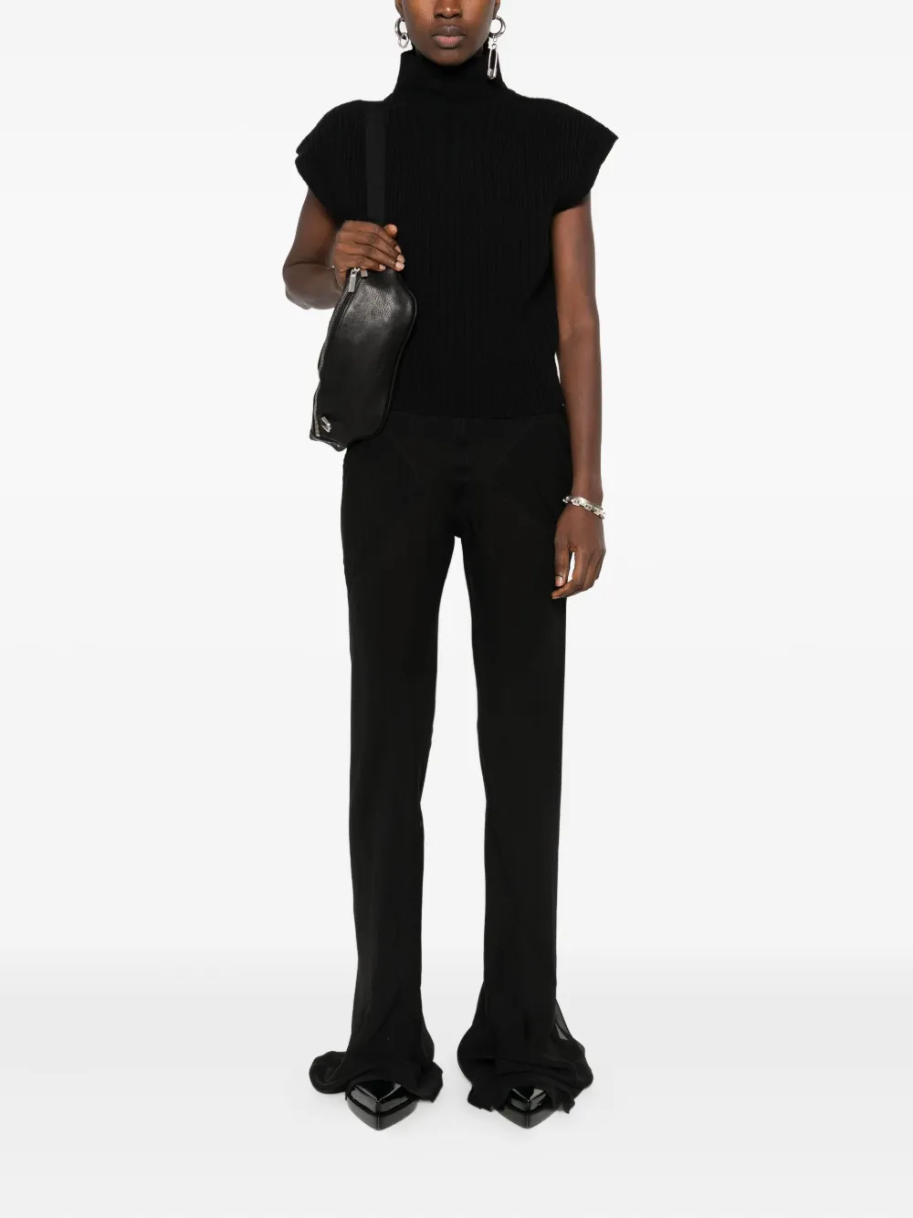 Rick Owens Broek met geplooid vlak - Zwart