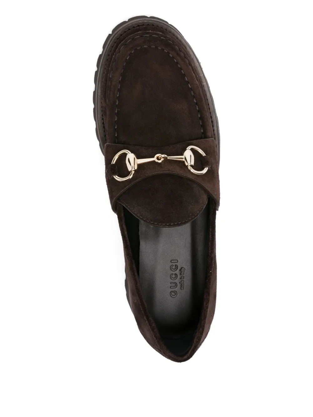 Gucci Horsebit Lug-sole Loafers In Brown