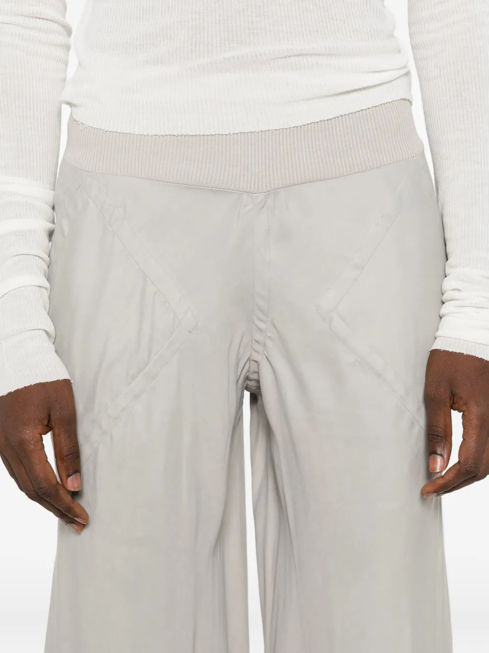 Rick Owens Straight broek met elastische taille Grijs