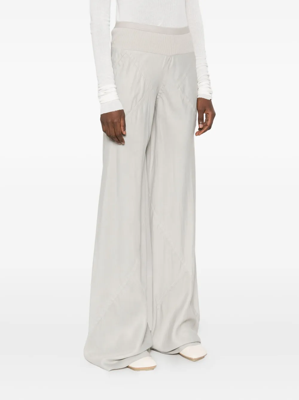 Rick Owens Straight broek met elastische taille Grijs