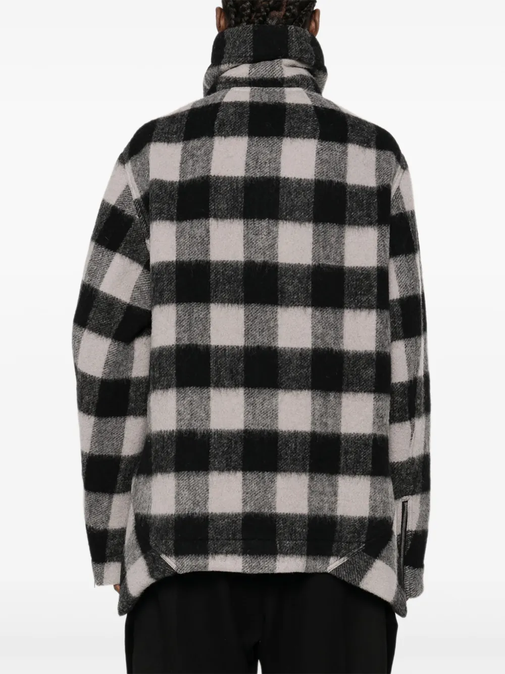 Rick Owens Plaid Zip-front Jacket In Black