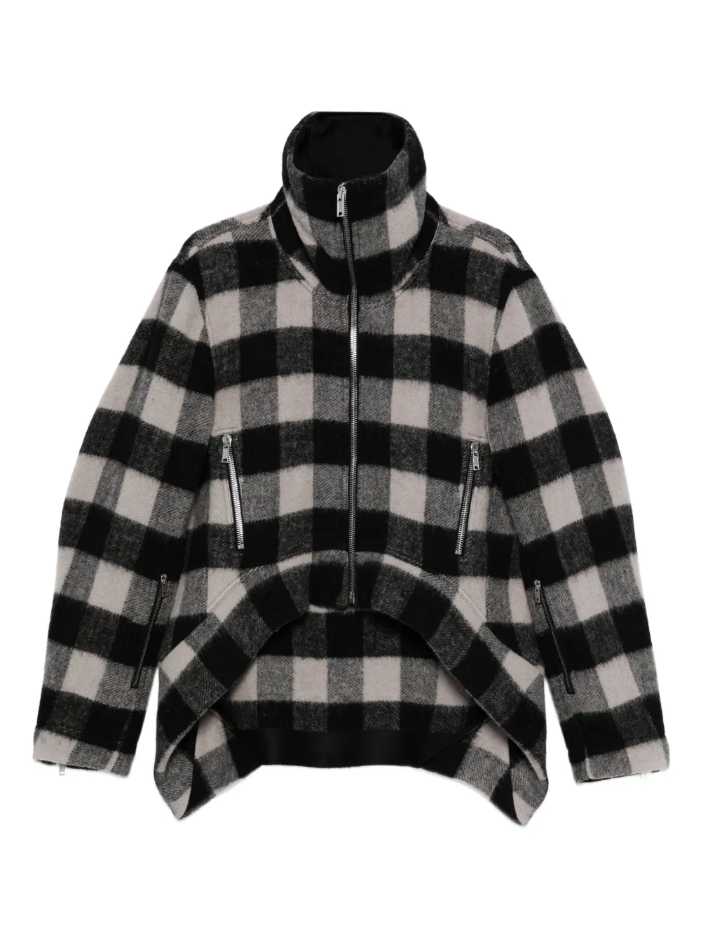 Rick Owens plaid zip-front jacket | Black | Image 1