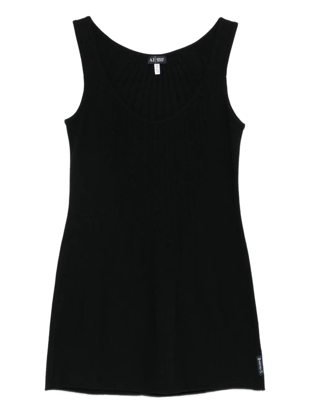 Pre-owned Giorgio Armani 2000s Pleated Tank Top In Black