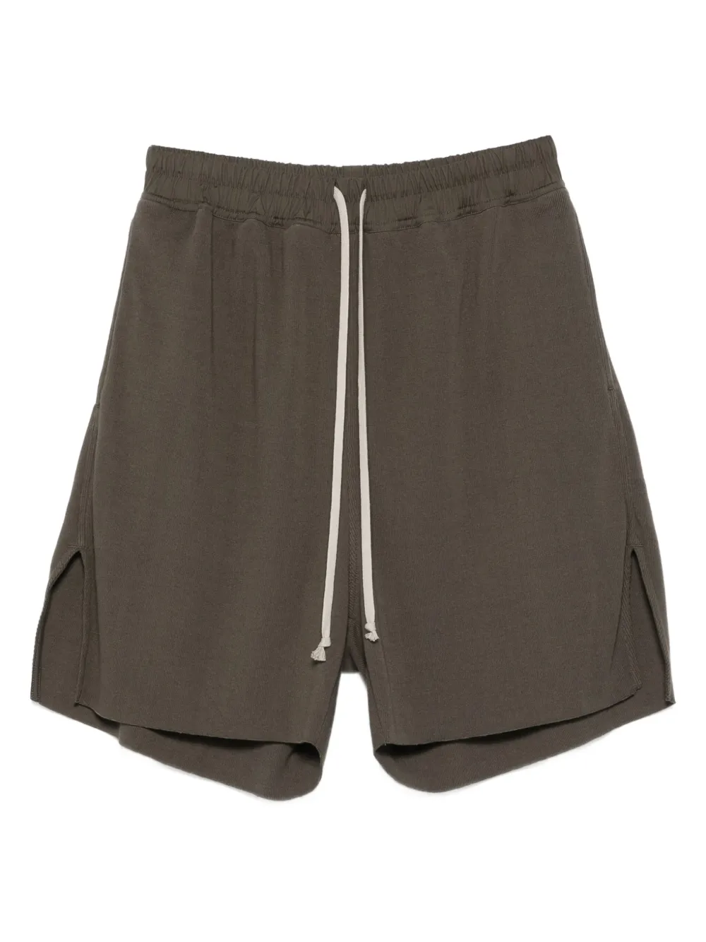 Rick Owens Drawstring Side-split Shorts In Green
