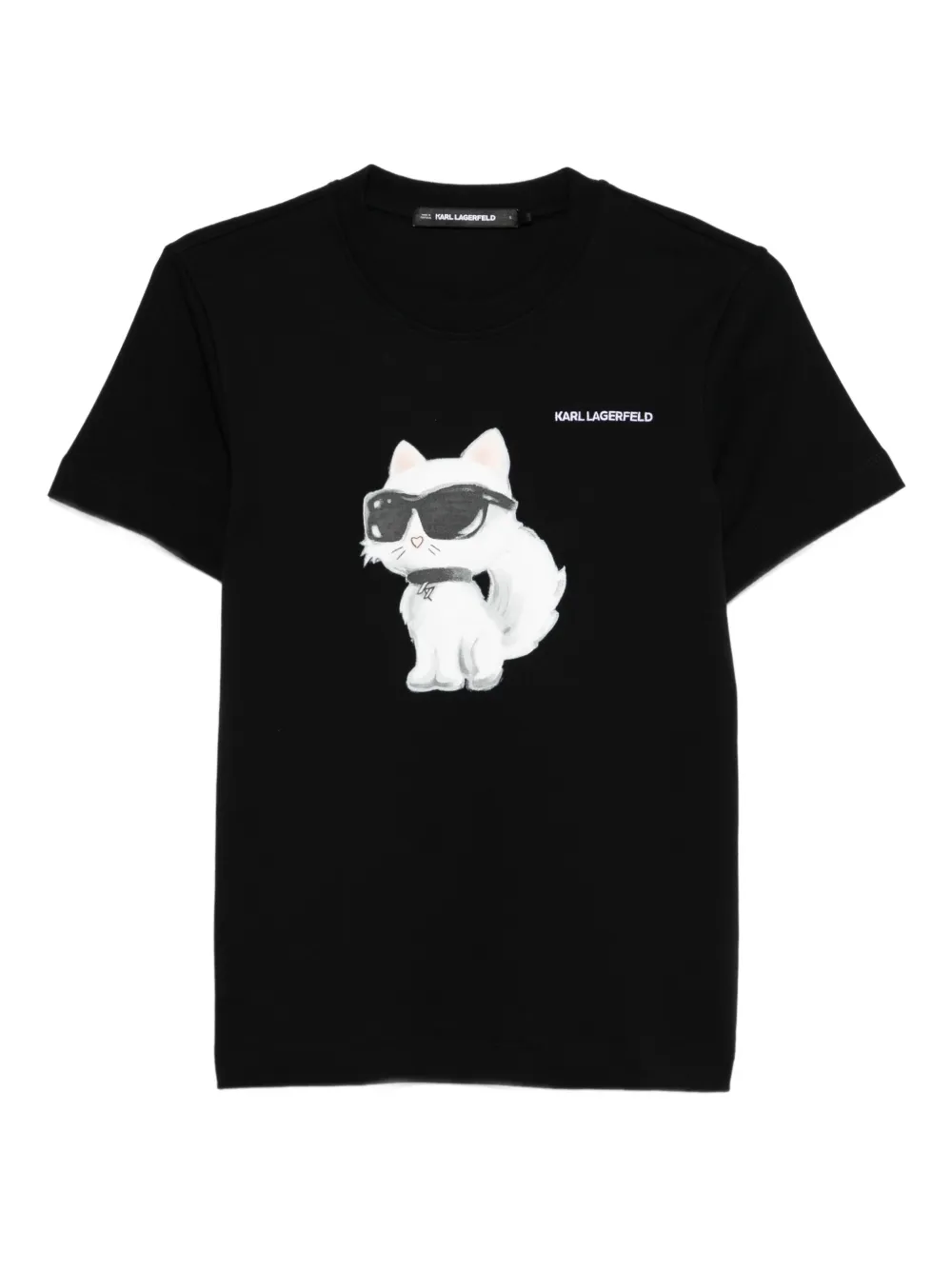 Karl Lagerfeld T-shirt met kattenprint Zwart