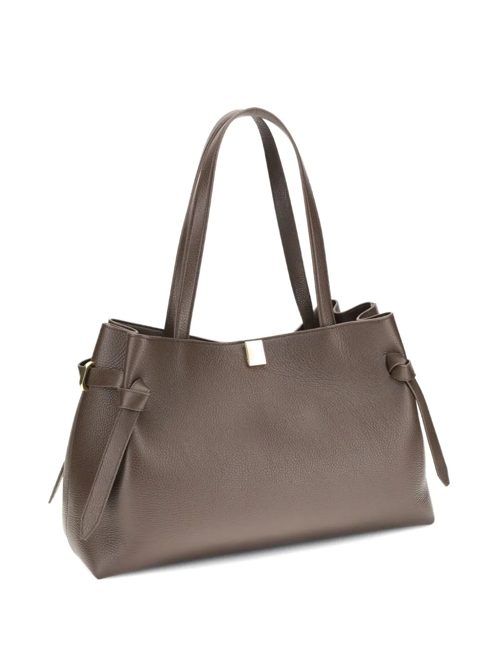 Yuzefi Gyoza knotted-detail calf-leather tote bag - Bruin