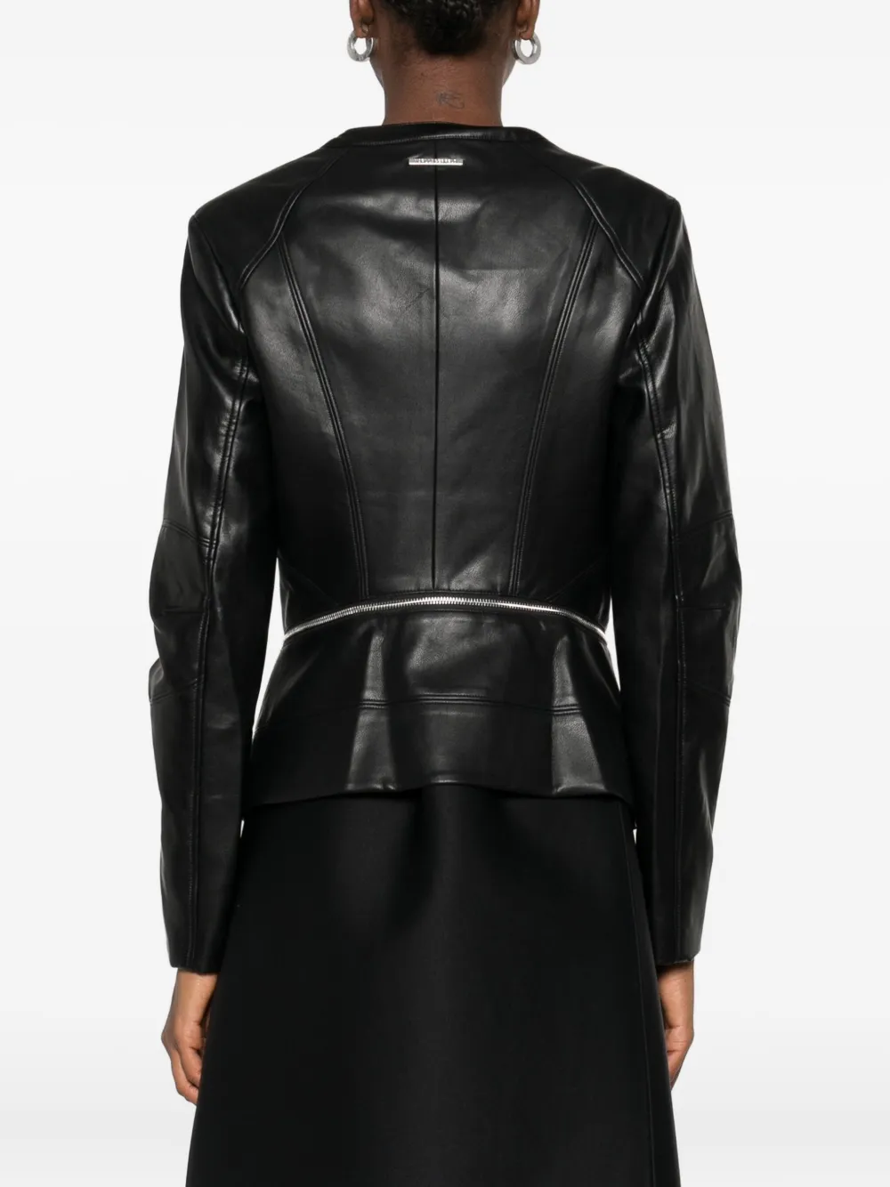Karl Lagerfeld Zip-front Panelled Jacket In Black