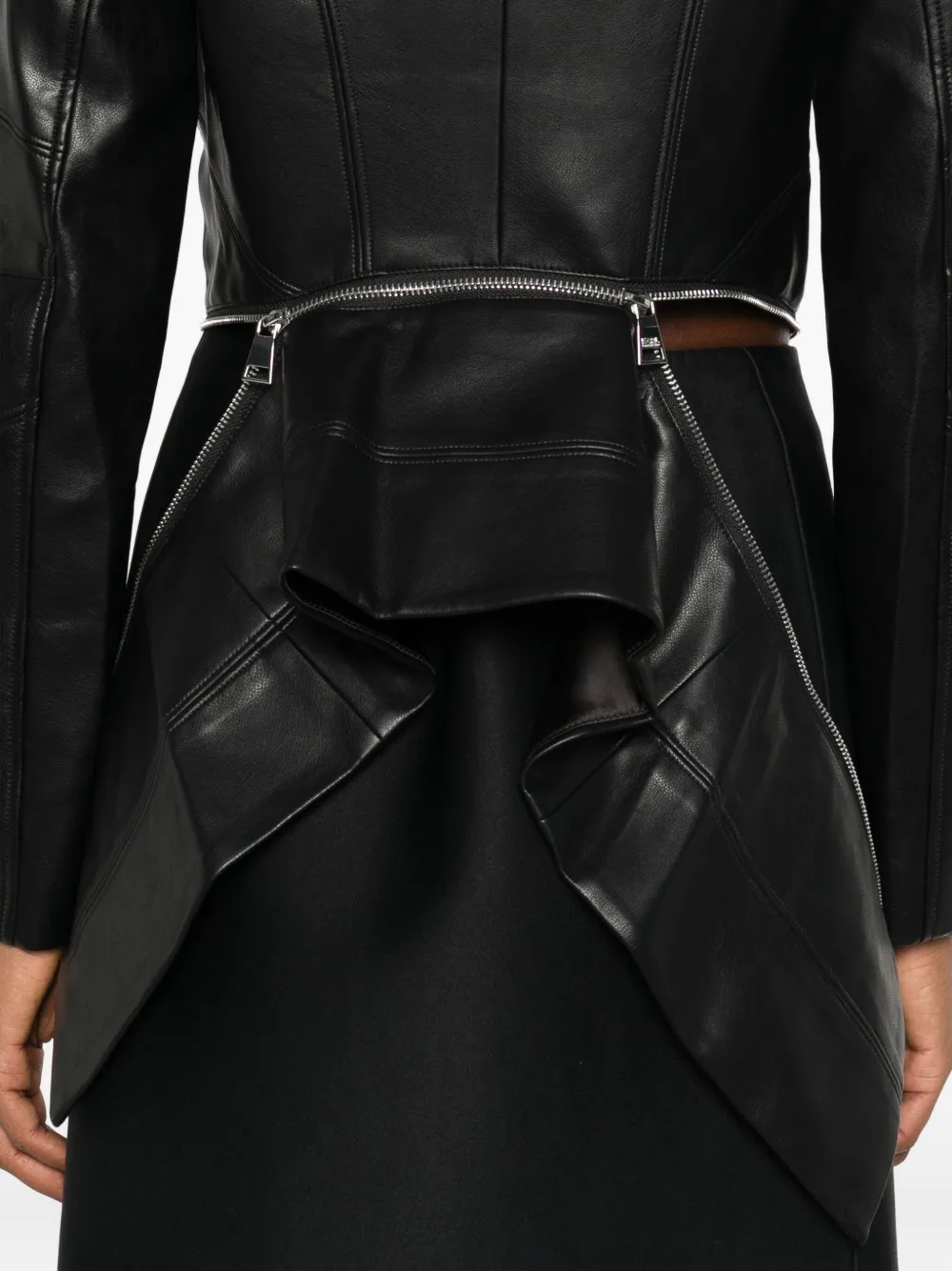 Karl Lagerfeld Zip-front Panelled Jacket In Black