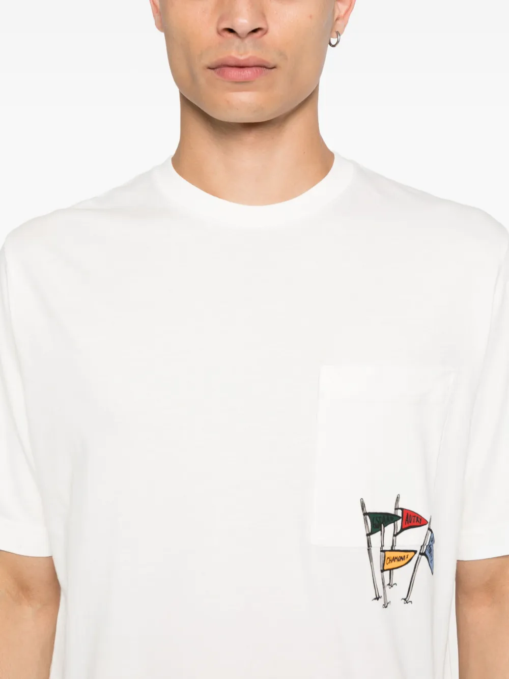 Autry T-shirt met ronde hals en vlagprint Wit