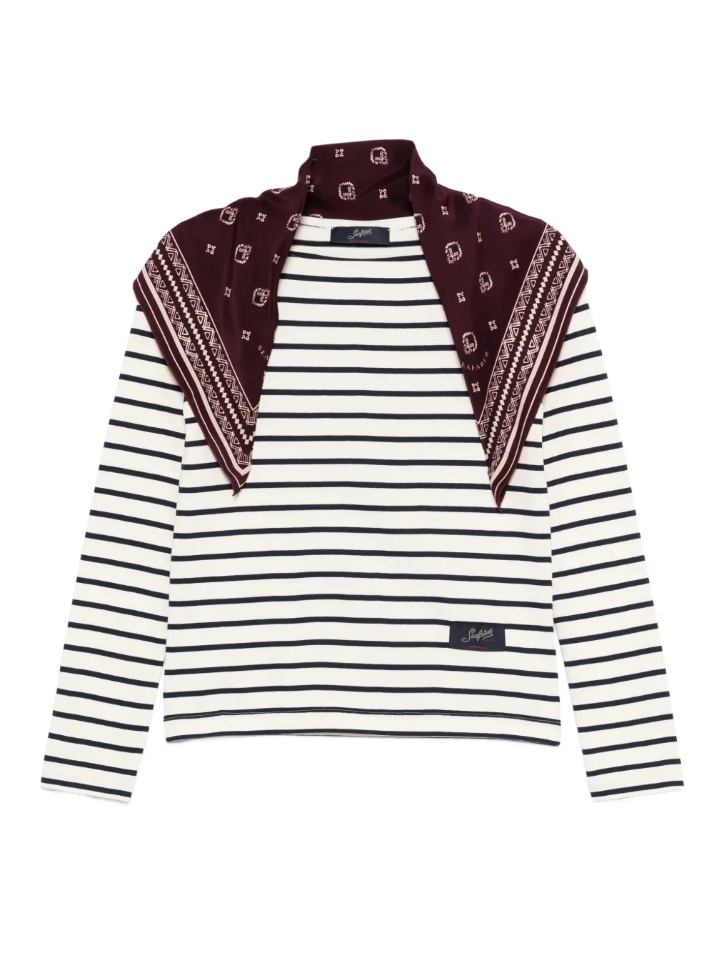 striped bandana-detail long-sleeves T-shirt