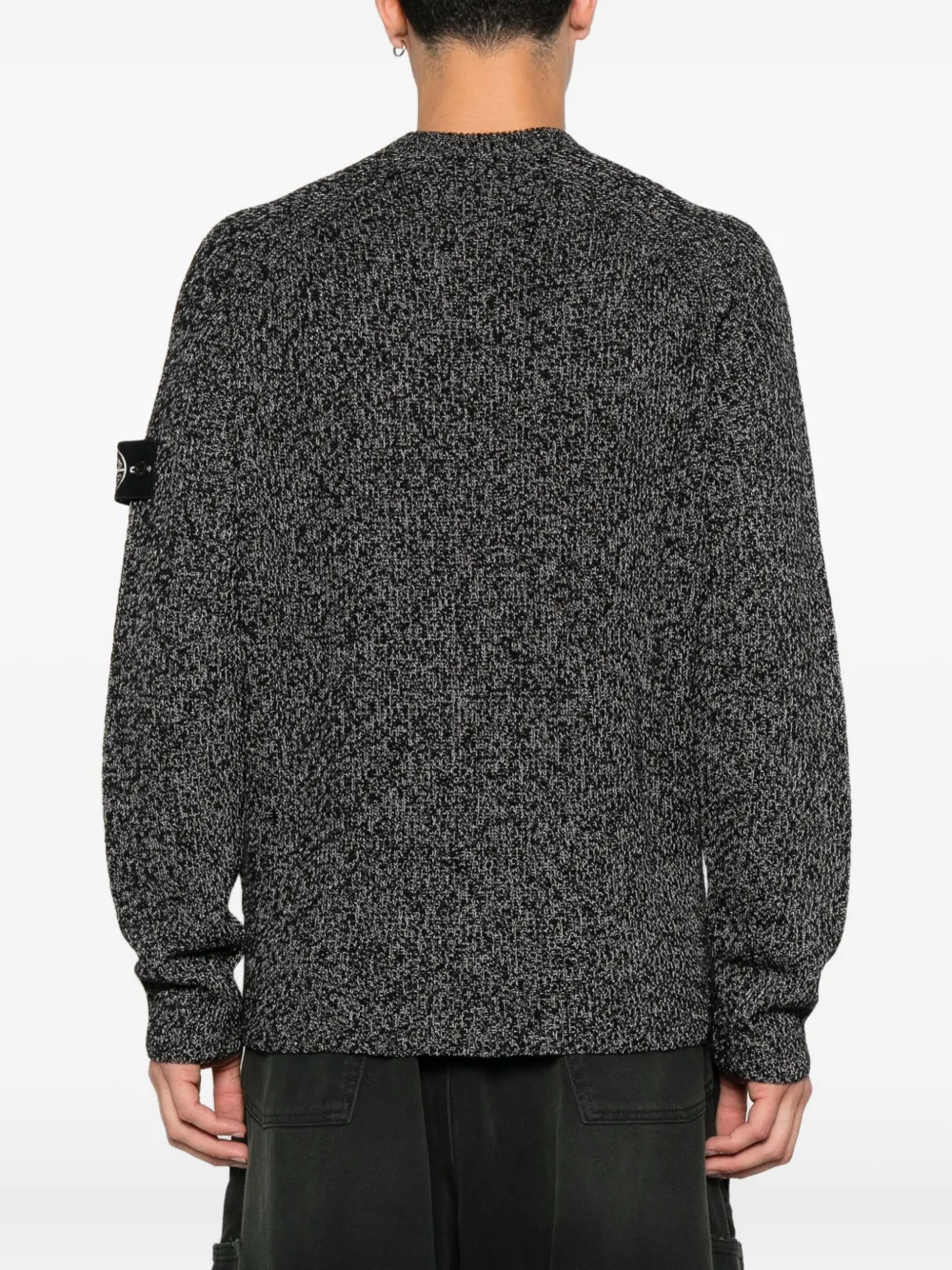 Stone Island speckled knit sweater Zwart