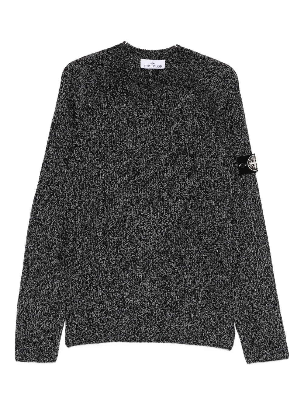 Stone Island speckled knit sweater Zwart